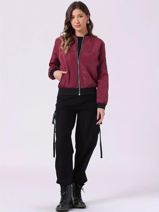 Women's Solid Bomber Jacket 