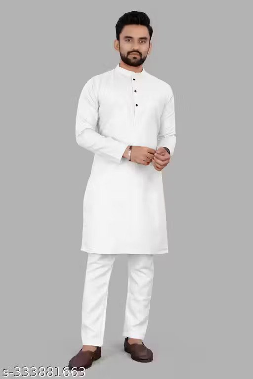  White men Kurta And Pyjama set For 100% Cotton